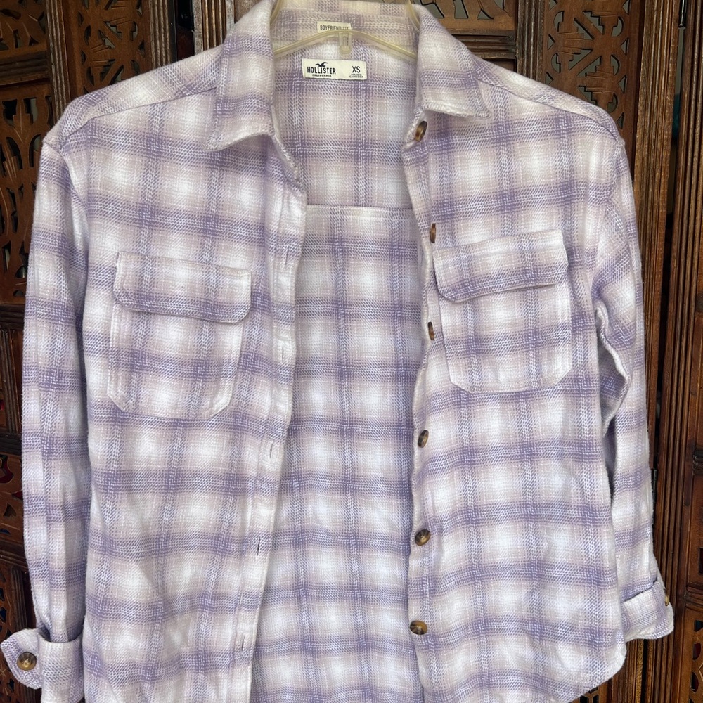 Woman’s Hollister Purple Casual Button Down Shirt